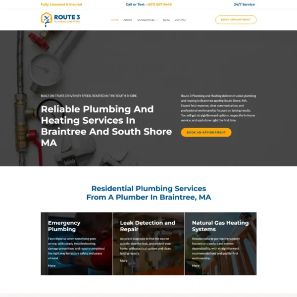 Route 3 Plumbing and Heating - MarqEight Recent Work